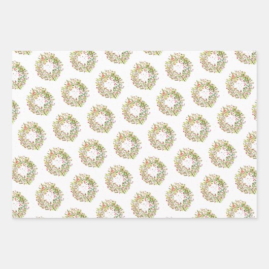 Kerstavond waterverf elegance trendy inpakpapier vel (Voorkant 3)