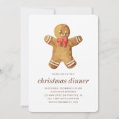 Kerstavond Waterverf Gingerbrood Man Kaart (Voorkant)