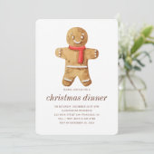 Kerstavond Waterverf Gingerbrood Man Kaart (Staand voorkant)