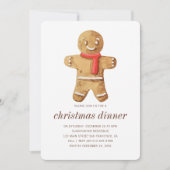 Kerstavond Waterverf Gingerbrood Man Kaart (Voorkant)