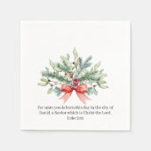 Kerstavond Waterverf Greenery Servet (Voorkant)