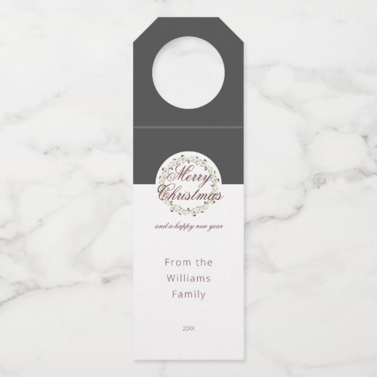 Kerstavond waterverf met zwarte houtskool flessenhanger (Voorkant)