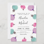 Kerstavond Waterverf Ornamenten bruiloft Kaart (Voorkant)