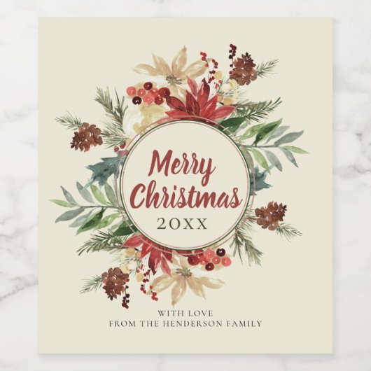  kerstavond wijn etiket (Enkel label)