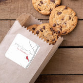 Kerstavond Winter Birch Tree Red Kardinaal Vierkante Sticker