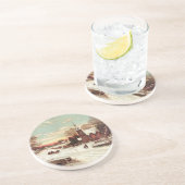 Kerstavond Winter Scene onderzetter (Zijkant)