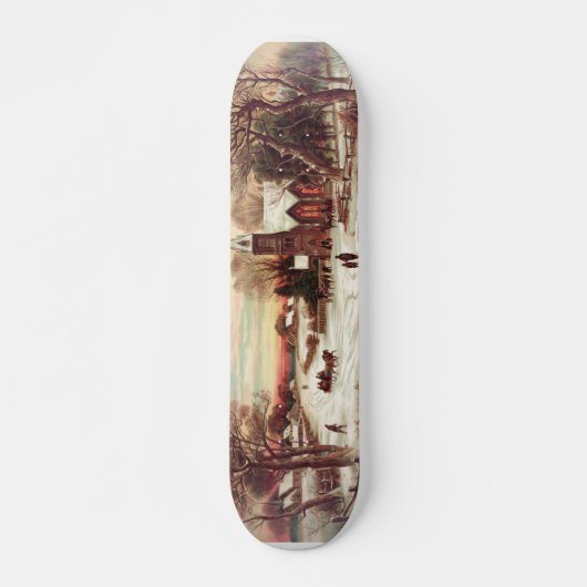 Kerstavond Winter Scene skateboard (Voorkant)