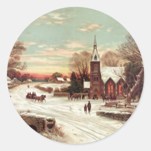 Kerstavond Winter Scene stickers