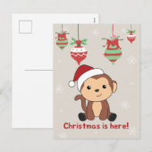 Kerstavond Winterdieren apen Feestdagenkaart (Voorkant / Achterkant)