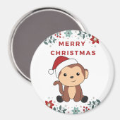 Kerstavond Winterdieren apen Magne Magneet (Voorkant / Achterkant)
