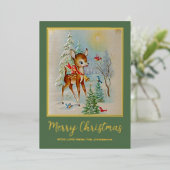 kerstavond winterrecorder met oproer folie feestdagenkaart (Staand Voorkant)