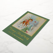 kerstavond winterrecorder met oproer folie feestdagenkaart (Gedraaid)