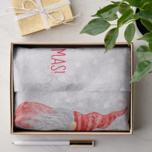 Kerstavond zegt vrolijk kerstfeest. tissuepapier (Geschenk)