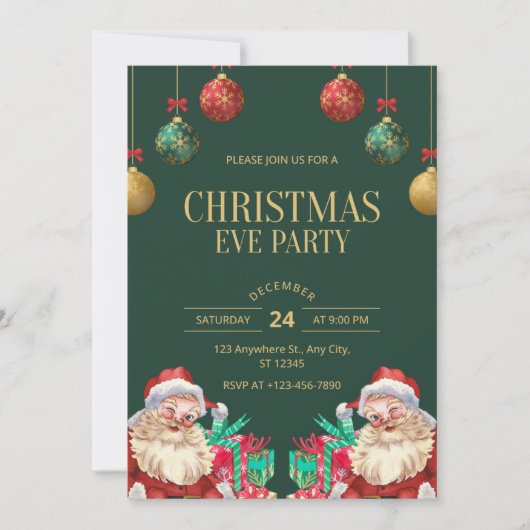 Kerstavondfeest Uitnodiging (Voorkant)