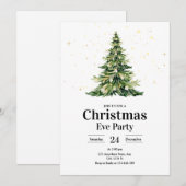 Kerstavondfeest Uitnodiging, Kerstfeest Uitnodigin Kaart (Voorkant / Achterkant)