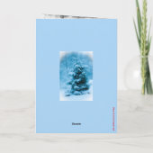 Kerstavondfoto van blauwe spar  feestdagen kaart (Achterkant)