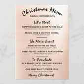 Kerstavondienst Wintermenu Blush  Bloemstuk Menu (Achterkant)