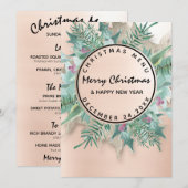 Kerstavondienst Wintermenu Blush  Bloemstuk Menu (Voorkant / Achterkant)