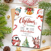 Kerstavondiner uitnodiging, Kerstfeest partij Kaart