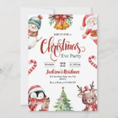 Kerstavondiner uitnodiging, Kerstfeest partij Kaart (Voorkant)