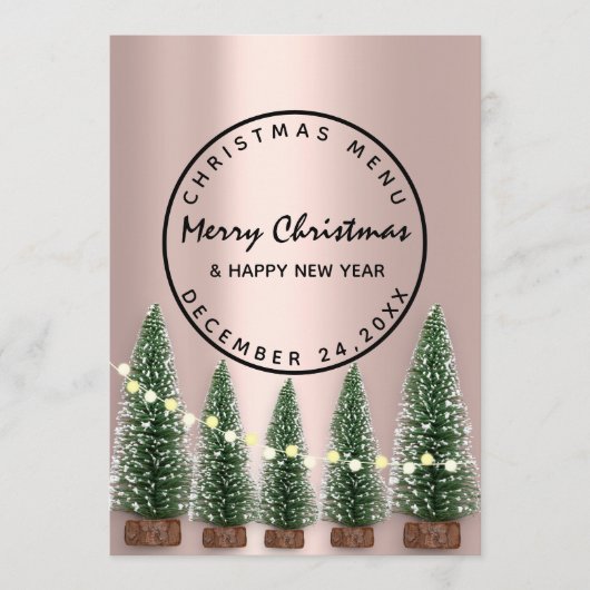 Kerstavondmenu Wintermenu Lichtgroene Roos Menu (Voorkant)