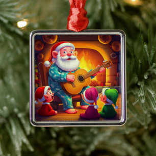 Kerstavondserenade van Sinterklaas: knusse open ha Metalen Ornament