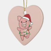 Kerstawinterdieren Varkens Keramisch sieraad Keramisch Ornament (Links)