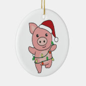 Kerstawinterdieren Varkens Keramisch sieraad Keramisch Ornament (Rechts)