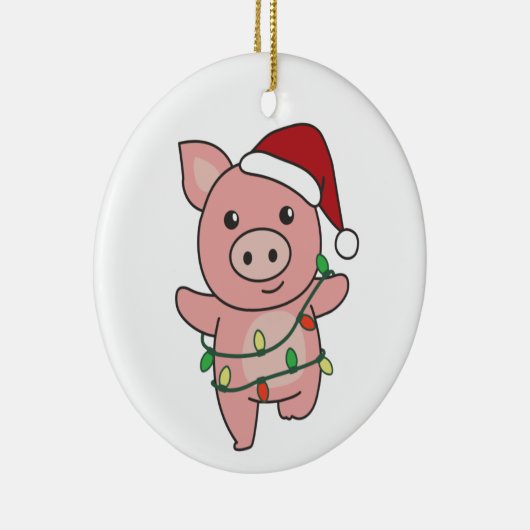 Kerstawinterdieren Varkens Keramisch sieraad Keramisch Ornament (Rechts)