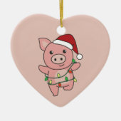 Kerstawinterdieren Varkens Keramisch sieraad Ornament (Voorkant)