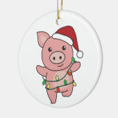 Kerstawinterdieren Varkens Keramisch sieraad Ornament (Links)