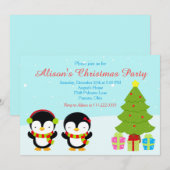 Kerstawinterpinguïns en bomen kaart (Voorkant / Achterkant)