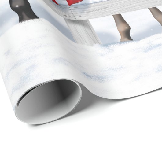 Kerstaxe Bay Buckskin Dapple Gray Horses Cadeaupapier (Rol Hoek)