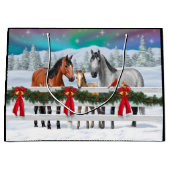 Kerstaxe Bay Buckskin Dapple Gray Horses Groot Cadeauzakje (Voorkant)