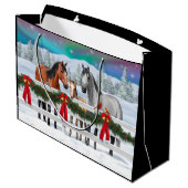 Kerstaxe Bay Buckskin Dapple Gray Horses Groot Cadeauzakje (Achterkant Gekanteld)