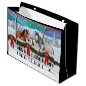 Kerstaxe Bay Buckskin Dapple Gray Horses Groot Cadeauzakje (Voorkant Gekanteld)