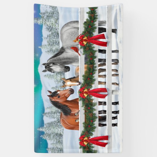 Kerstaxe Bay Buckskin Dapple Gray Horses Spandoek (Verticaal)