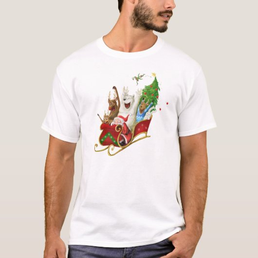 Kerstaxe, grappige digitale tekening t-shirt (Voorkant)
