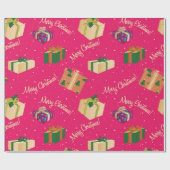 Kerstaxe pretdozen cadeaupapier (Vlak)