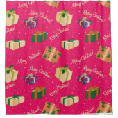 Kerstaxe pretdozen douchegordijn (Voorkant)