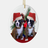 Kerstaxeerversiering voor puppies keramisch ornament (Rechts)
