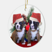 Kerstaxeerversiering voor puppies keramisch ornament (Links)
