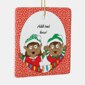 Kerstaxen van kleur keramisch ornament (Rechts)