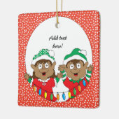 Kerstaxen van kleur keramisch ornament (Links)