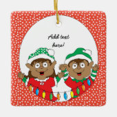 Kerstaxen van kleur keramisch ornament (Voorkant)
