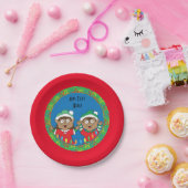 Kerstaxen van kleur papieren bordje (Feest)