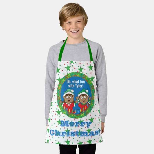 Kerstaxen van kleur schort (Gedragen)