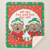 Kerstaxen van kleur sherpa deken (Voorkant)