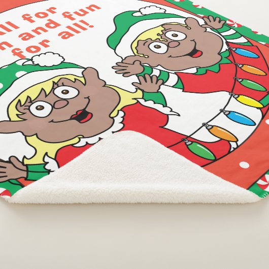 Kerstaxen van kleur sherpa deken (3/4)