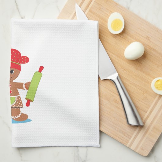 Kerstaxhanddoek van Gingerbrood Theedoek (Quarter Fold)